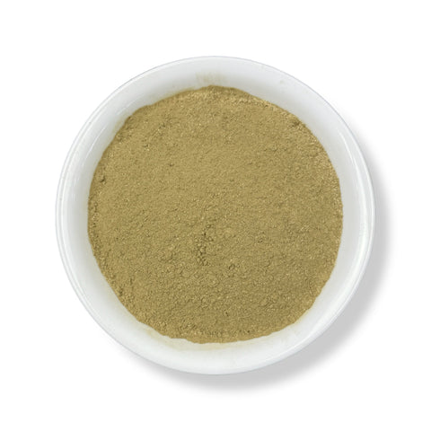 A bowl of beige-colored Prodigiosa Powder.