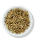 A bowl filled with dried Arnica Montana flowers.