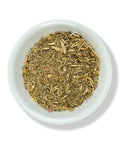 A bowl of dried Echinacea purpurea, commonly known as purple coneflower, herbs.