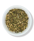 A bowl of dried Epazote de Comer (Wormseed) herbs.