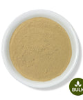 A bowl of beige-colored Nopal powder (Prickly Pear) on a white background with a 'BULK' label in the lower right corner.