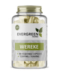 A bottle of Evergreen Herbs Wereke capsules, containing 90 vegetable capsules.