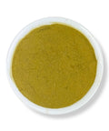 Fine greenish-brown Senna Leaf Powder (Hoja Sen en Polvo) displayed in a white bowl.