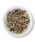 A bowl of Moringa oleifera seeds, also known as Moringa seeds, displayed on a white background.