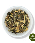 A bowl of dried Muicle (Honeysuckle) herb pieces.