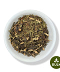 A white bowl filled with dried leaves and berries, labeled as 'Bulk'.