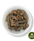 A bowl of dried Black Sarsaparilla roots.